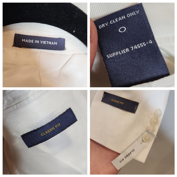 NWT Stafford Linen Cotton White Blazer Sports Coat men's size 40 Long - Picture 4 of 16